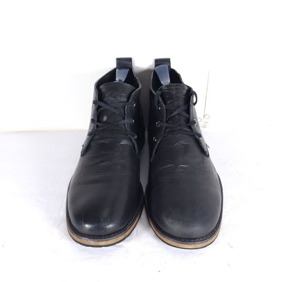 Andrew Marc Men's Nykanel US 11 Black Leather Lace-Up Ankle Chukka Boots - Picture 3 of 14